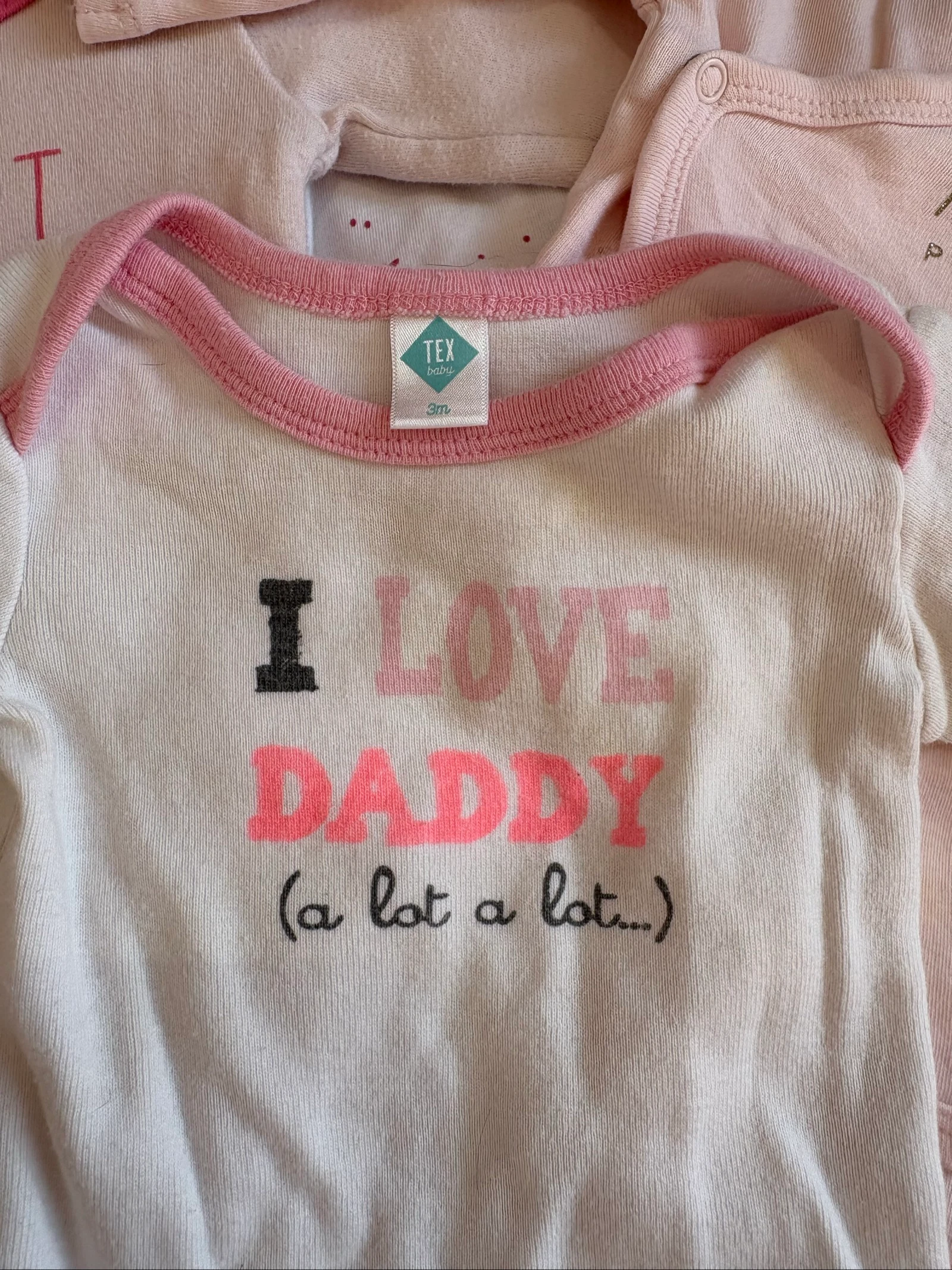 Lot of 5 baby girl bodysuits 3 months – Kiabi, H&M & Tex – photo 2